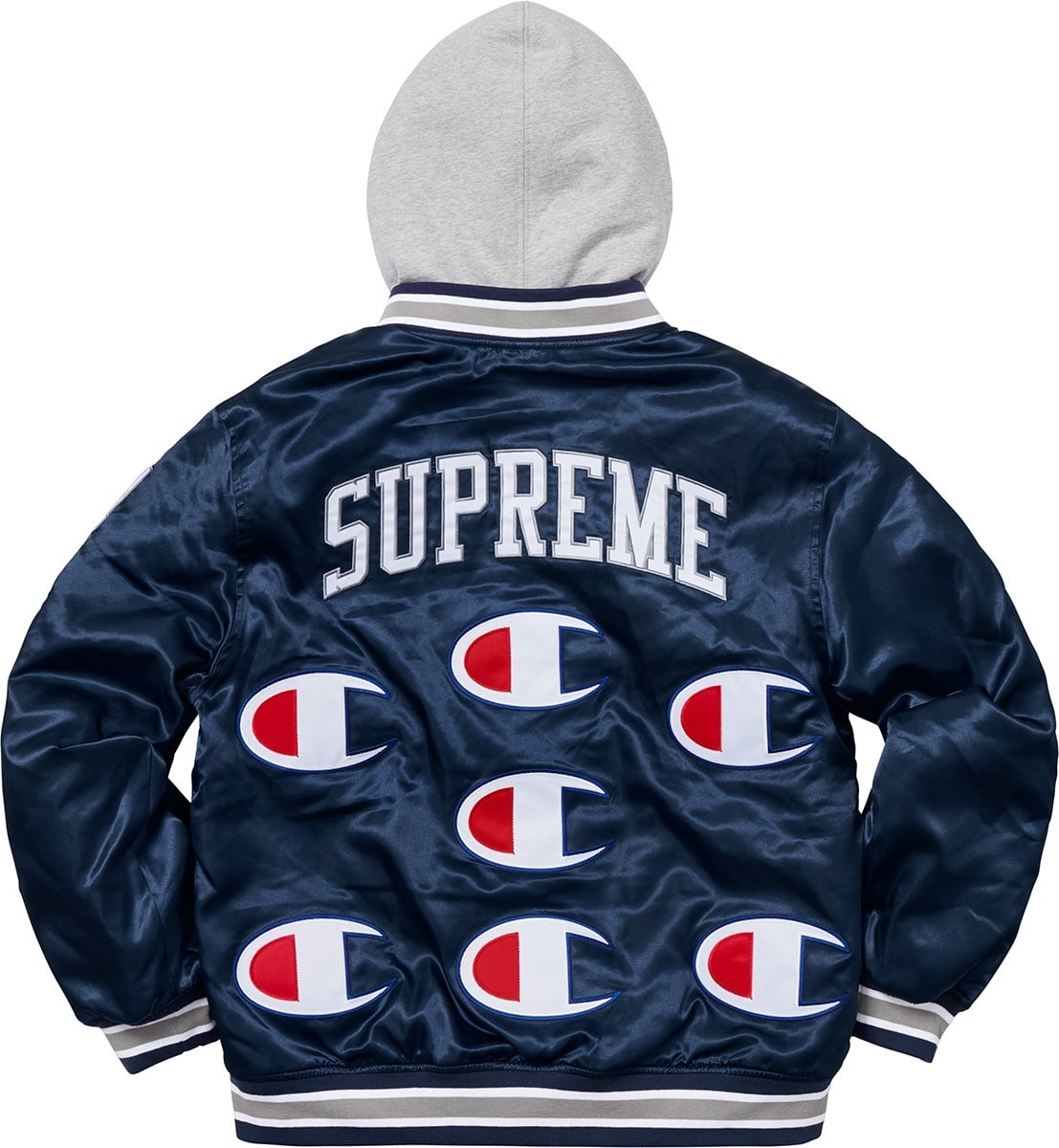 Supreme®/Champion® Hooded Satin Varsity Jacket view 20